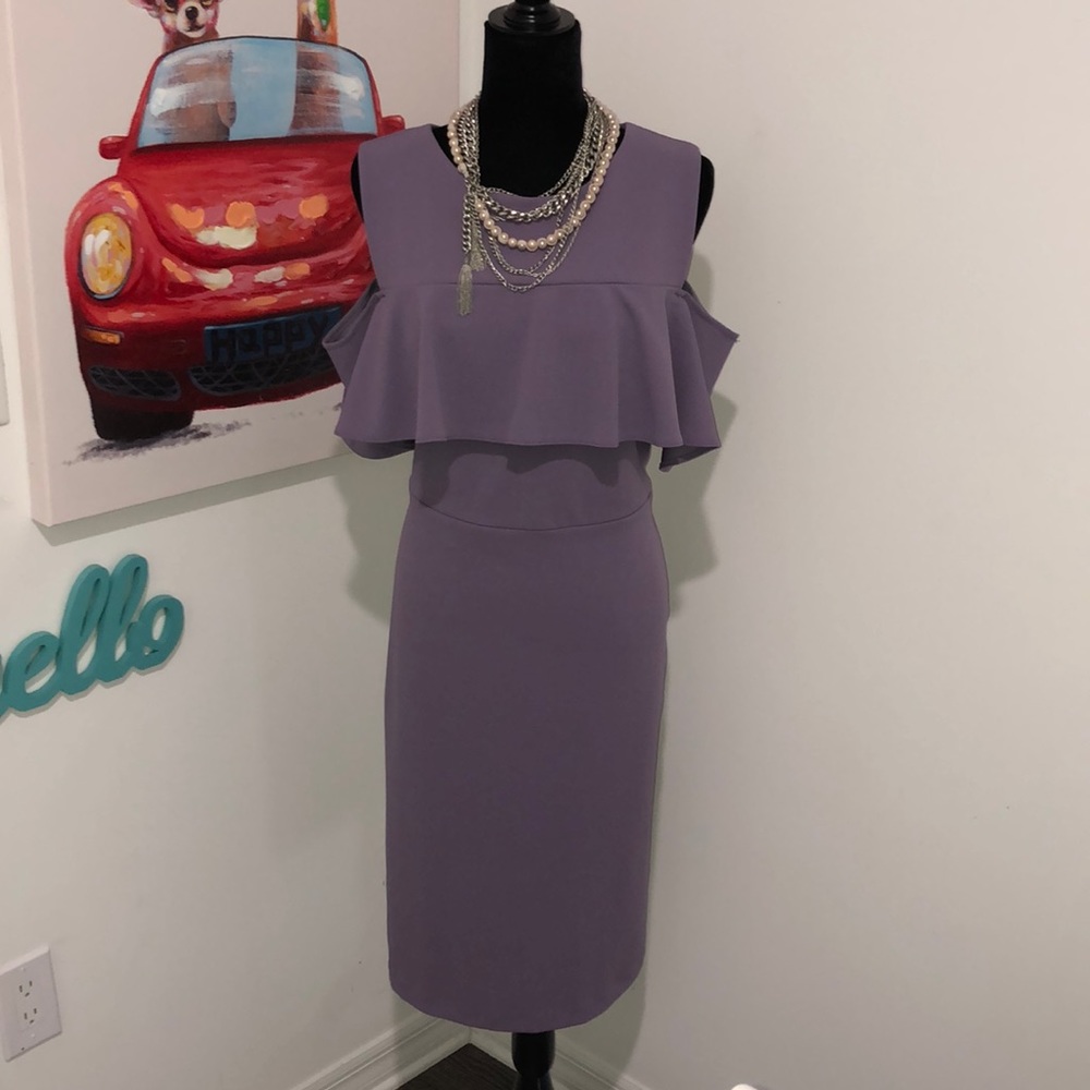 NY&C sz 12 Dusty lilac cold shoulder sheath dress